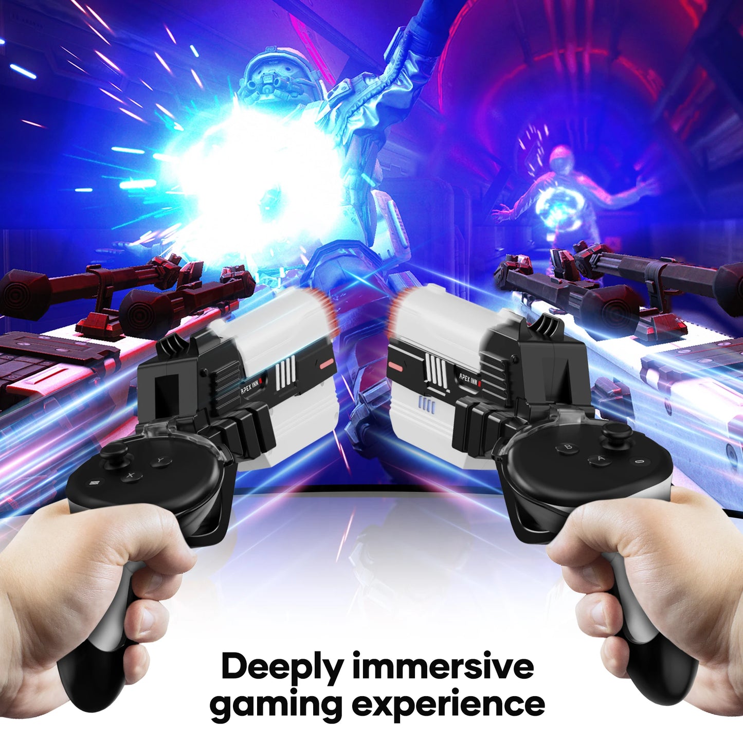 APEXINNO Controllers Gun Stock Cover for Meta Quest 3 VR Controller Electric Pistol Grips Cover For Oculus Quest 3S Accessories
