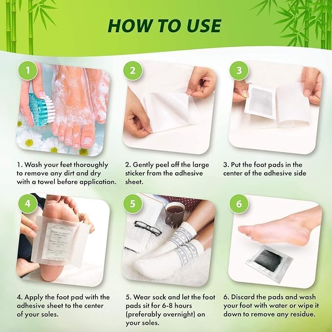10PCS/ Kinoki Detox Foot Patch Bamboo Patches With Adhersive Cleansing Foot pads Foot Care Tool Improve Sleep fatigue relief