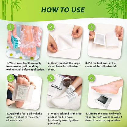 10PCS/ Kinoki Detox Foot Patch Bamboo Patches With Adhersive Cleansing Foot pads Foot Care Tool Improve Sleep fatigue relief