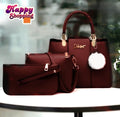 Women's Leather Plain Hand Bag Set