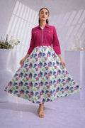 Floral Maxi Suit Pink Swiss Lawn Two Piece