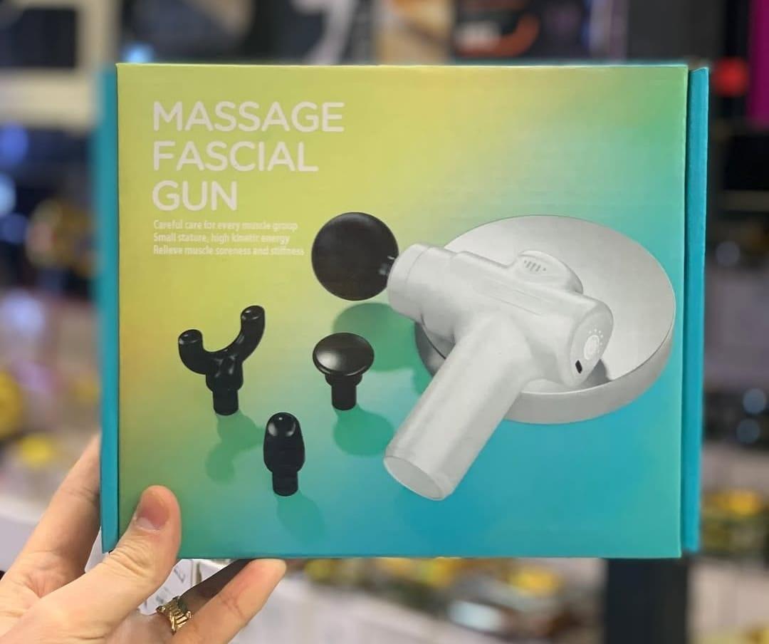 Portable Massage Gun White Rechargeable 12 Attachments