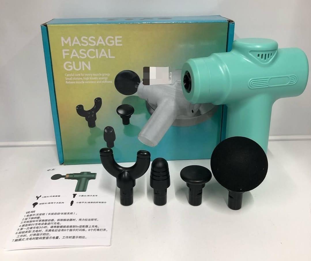Portable Massage Gun White Rechargeable 12 Attachments
