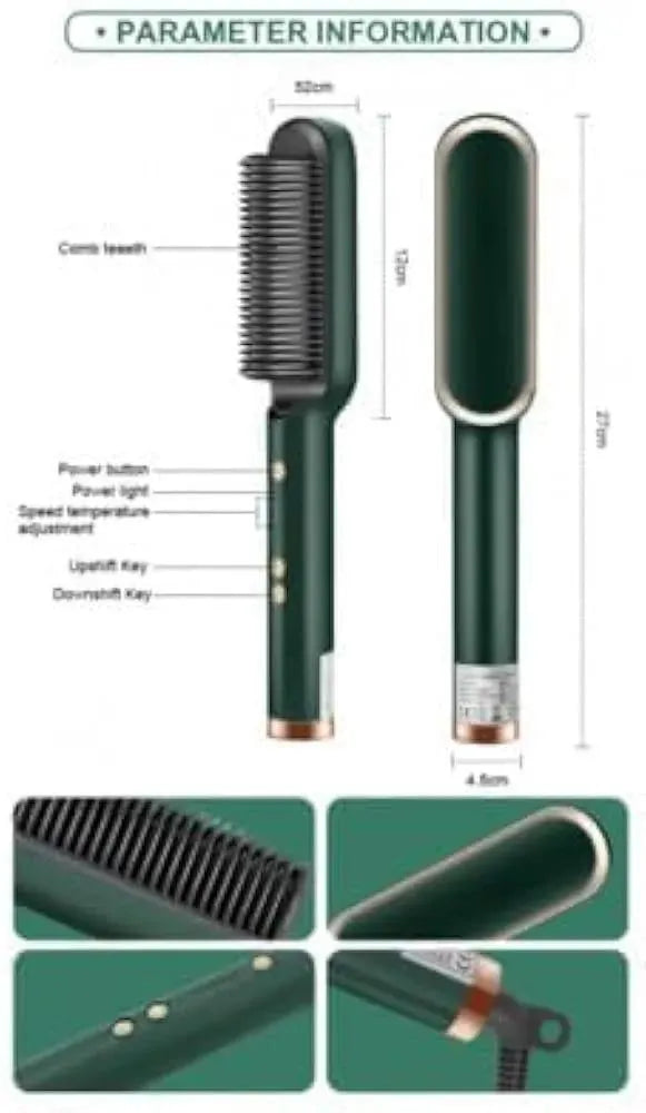 909 Fast Drying Hair Straightener Brush Black Rose Gold