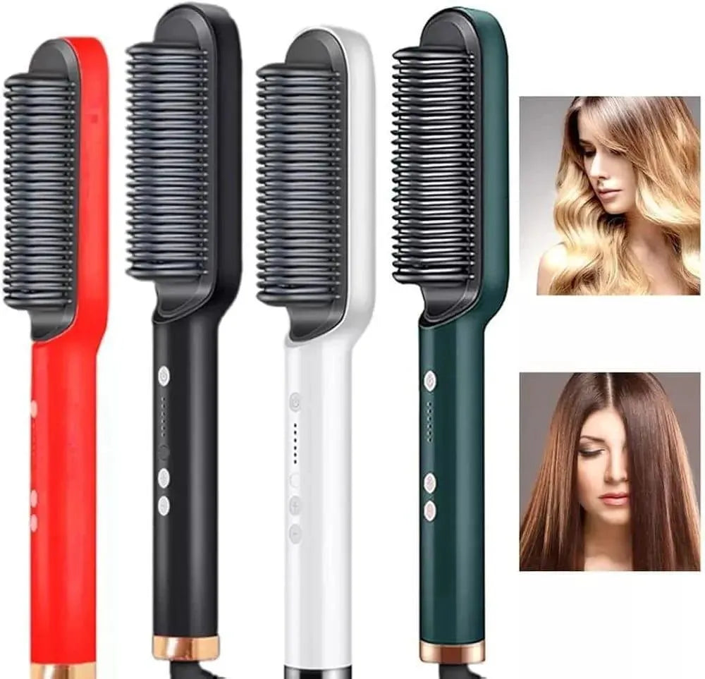 909 Fast Drying Hair Straightener Brush Black Rose Gold