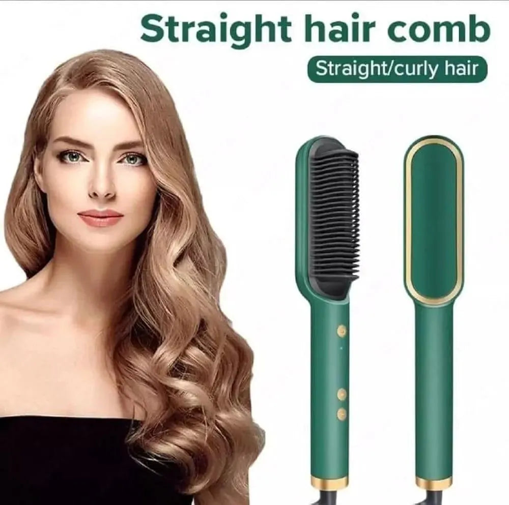 909 Fast Drying Hair Straightener Brush Black Rose Gold