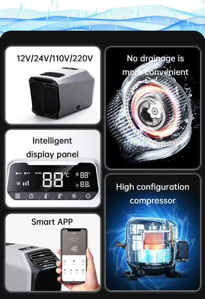 Refrigeration Portable Car Air Conditioner AC DC Air Conditioner 220V 110V 48V 24V For Tent Camper
