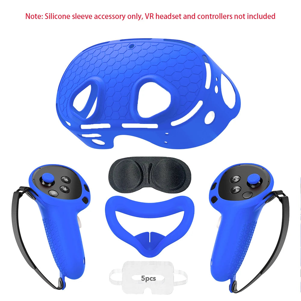 Silicone Protective Cover for Meta Quest 3S Accessories，VR Headset Controller Anti-Scratch Soft Shell Case For Oculus Quest 3S