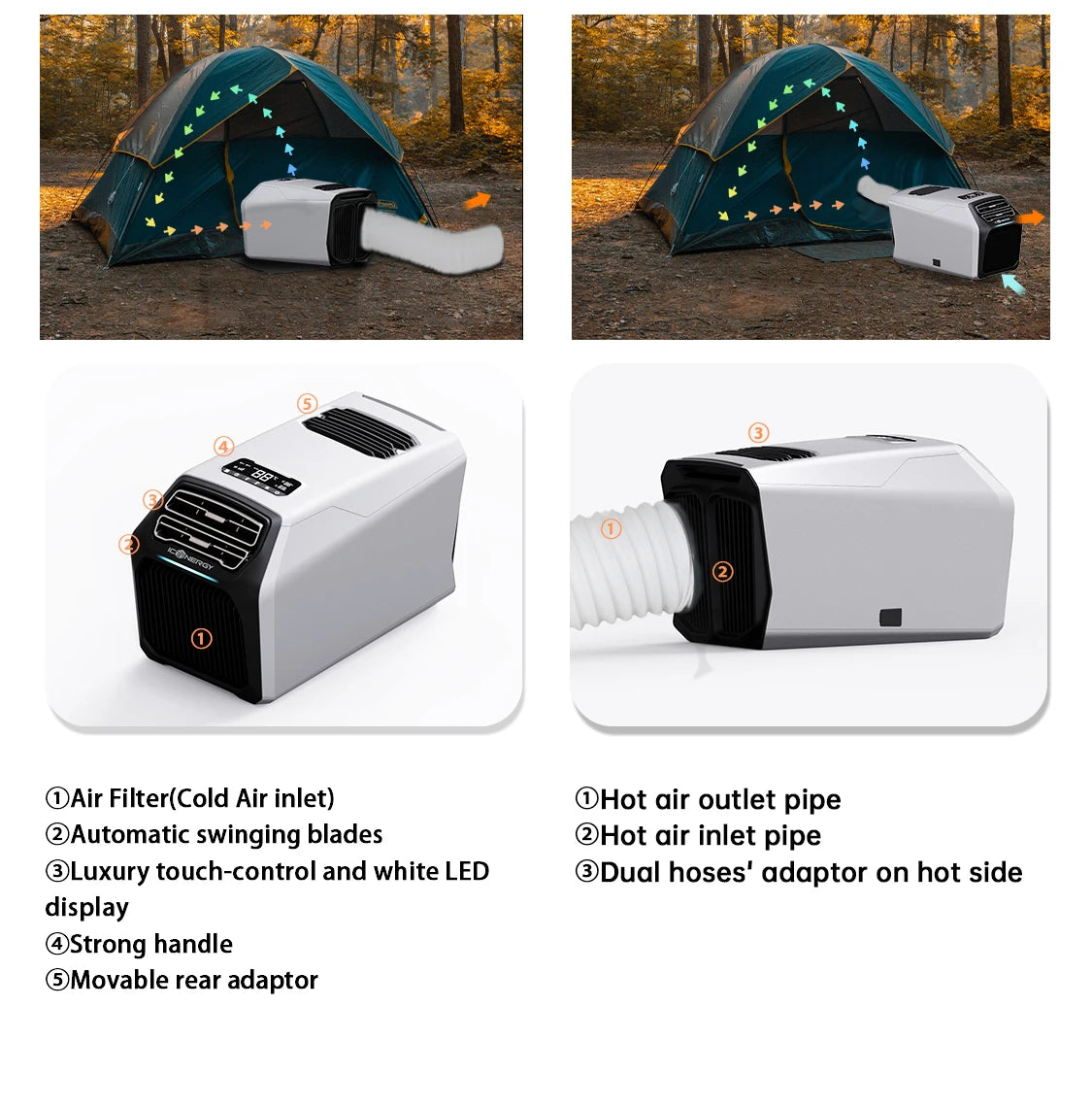 Refrigeration Portable Car Air Conditioner AC DC Air Conditioner 220V 110V 48V 24V For Tent Camper