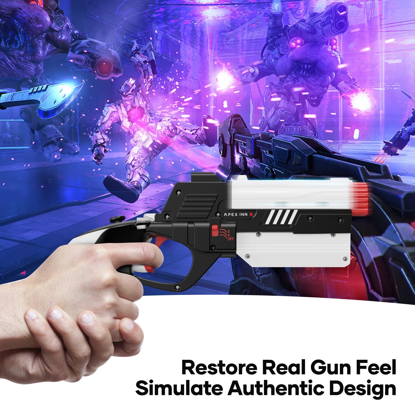 APEXINNO Controllers Gun Stock Cover for Meta Quest 3 VR Controller Electric Pistol Grips Cover For Oculus Quest 3S Accessories