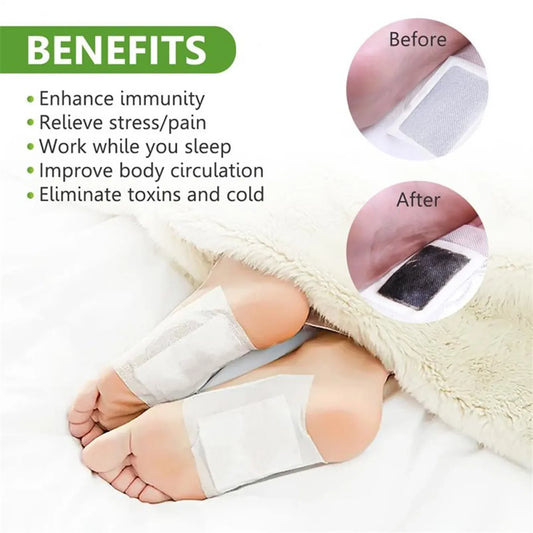10PCS/ Kinoki Detox Foot Patch Bamboo Patches With Adhersive Cleansing Foot pads Foot Care Tool Improve Sleep fatigue relief