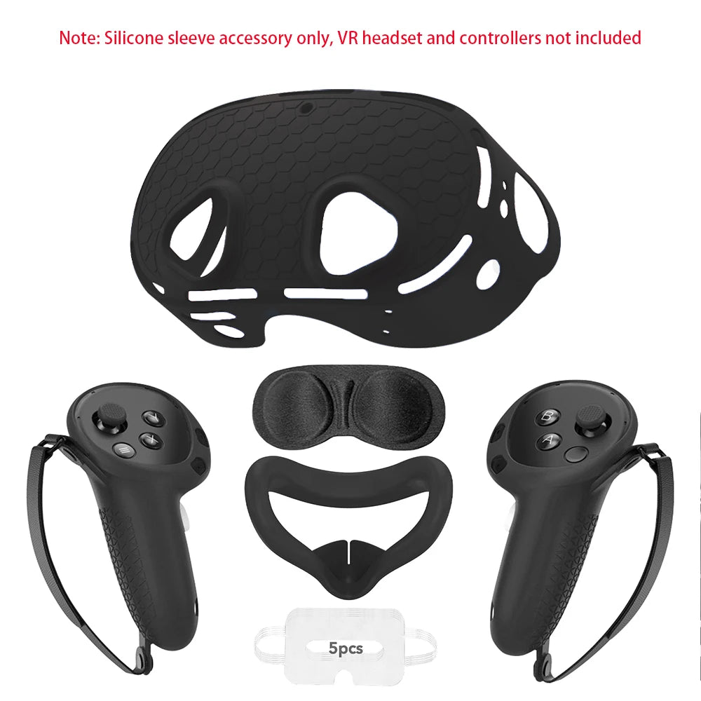 Silicone Protective Cover for Meta Quest 3S Accessories，VR Headset Controller Anti-Scratch Soft Shell Case For Oculus Quest 3S