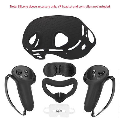 Silicone Protective Cover for Meta Quest 3S Accessories，VR Headset Controller Anti-Scratch Soft Shell Case For Oculus Quest 3S