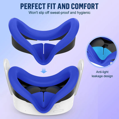 Silicone Protective Cover for Meta Quest 3S Accessories，VR Headset Controller Anti-Scratch Soft Shell Case For Oculus Quest 3S