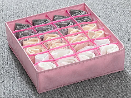 11 Compartment Home Collapsible Underwear Storage Box Nylon Organizing Dormitory Storage Bra Organizing Breathable Mesh Bag