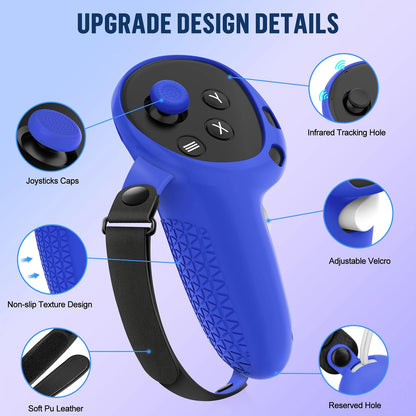 Silicone Protective Cover for Meta Quest 3S Accessories，VR Headset Controller Anti-Scratch Soft Shell Case For Oculus Quest 3S