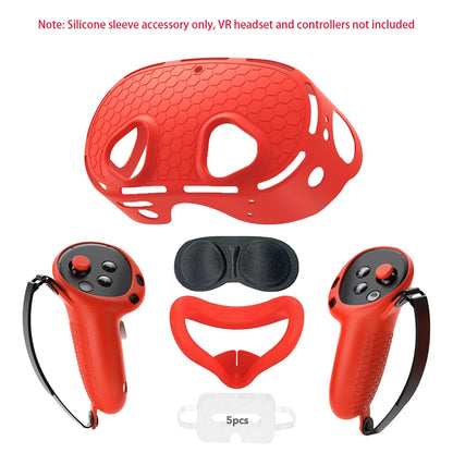 Silicone Protective Cover for Meta Quest 3S Accessories，VR Headset Controller Anti-Scratch Soft Shell Case For Oculus Quest 3S
