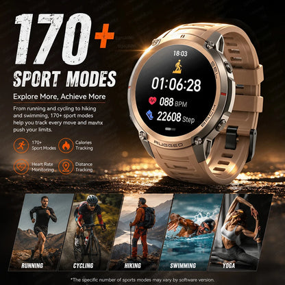 2026 Military Satellite Offline Map GPS Smart Watch Men 1.43''AMOLED Bluetooth Call Compass 5ATM Waterproof 170+Sport Smartwatch