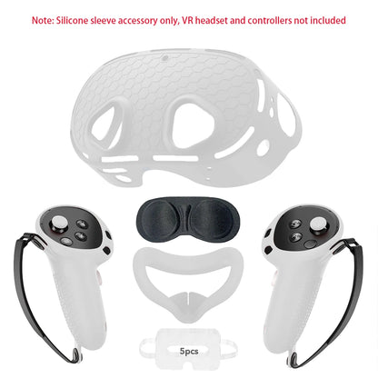 Silicone Protective Cover for Meta Quest 3S Accessories，VR Headset Controller Anti-Scratch Soft Shell Case For Oculus Quest 3S